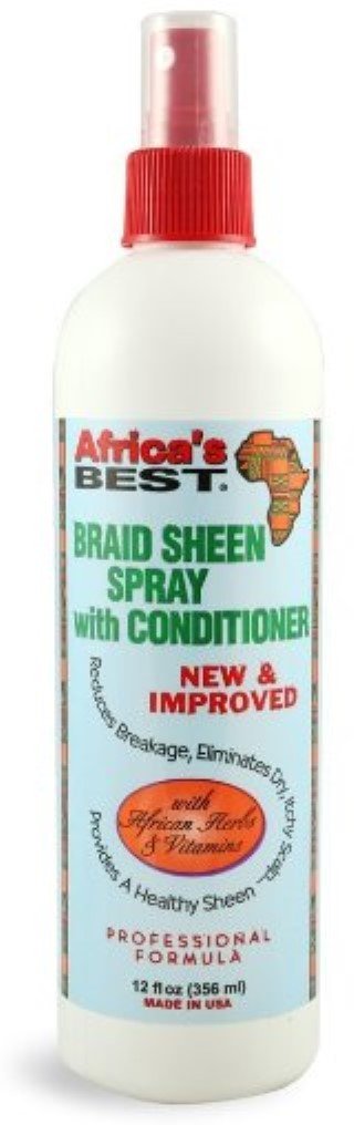 Africa Best Braid Sheen Spray With Conditioner, 12 Oz - Pack Of 3 For Healthy Hair Care