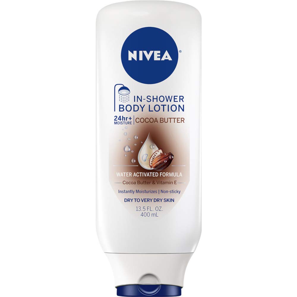 Nivea In-Shower Cocoa Butter Lotion 13.5 Oz, Pack Of 3 - Dry To Very Dry Skin Moisturizer