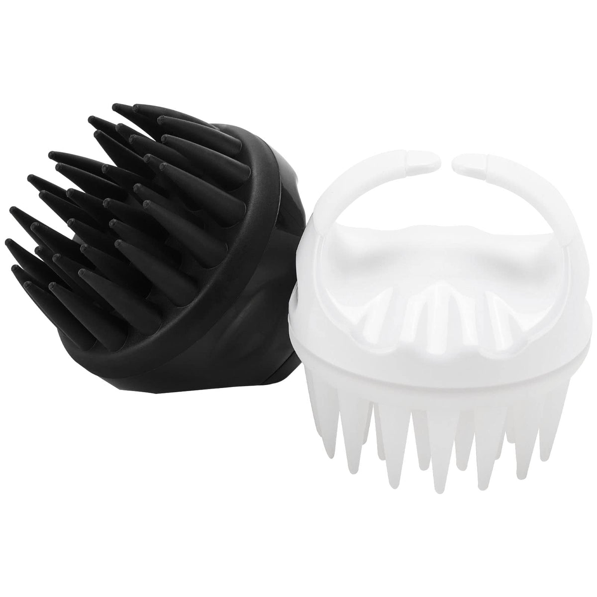 BTYMS 2 Pcs Hair Shampoo Brush, Silicone Scalp Massager for Dandruff & Hair Growth, Black&White