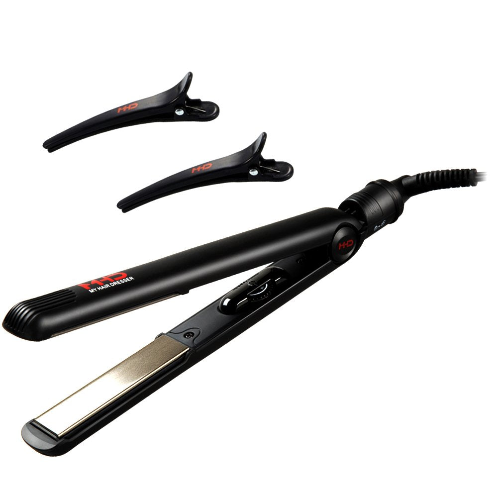 Mhd Professional Titanium Hair Straightener 1&quot; Flat Iron With Negative Ionic Technology & Clips