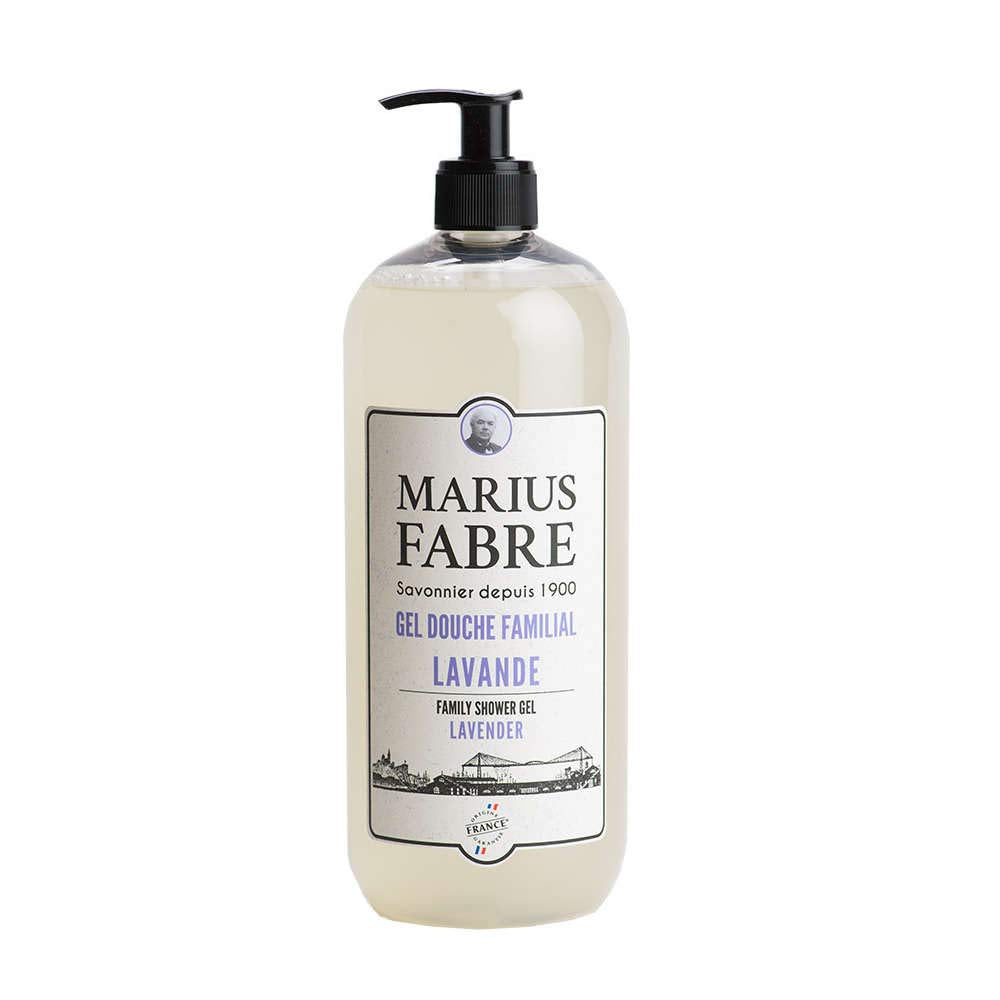 Marius Fabre Lavender Shower Gel 1L - Family Size, Fresh Scent, Skin Hydrating Formula