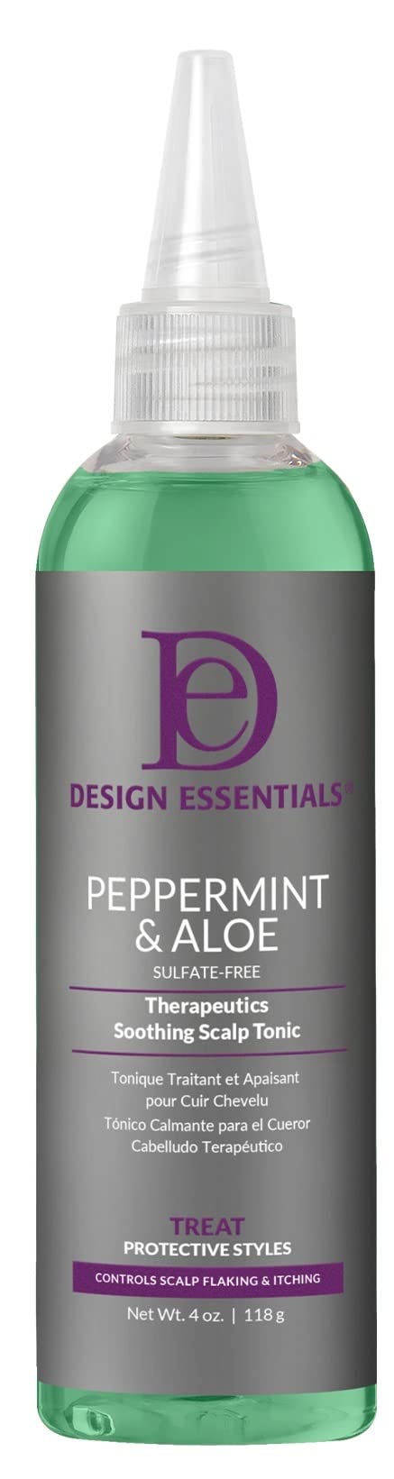 Design Essentials Peppermint & Aloe Scalp Tonic - Soothing Treatment, 4 Fl Oz