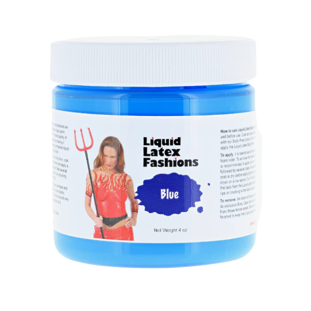 Liquid Latex Fashions Blue Body Paint - Ammonia Free Cosplay Makeup, 4 Oz For Adults & Kids