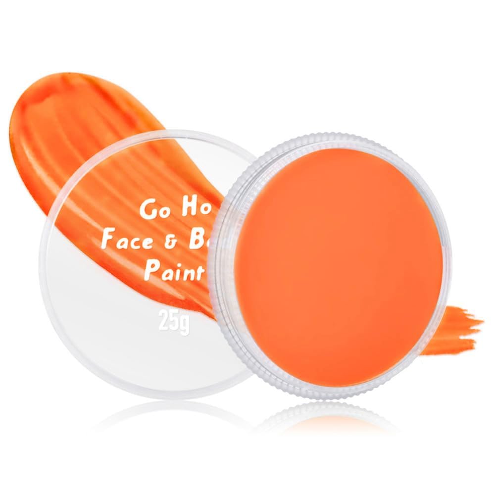 Go Ho Orange Face Paint - Washable Creamy Gel For Halloween Cosplay & Festivals, 25G