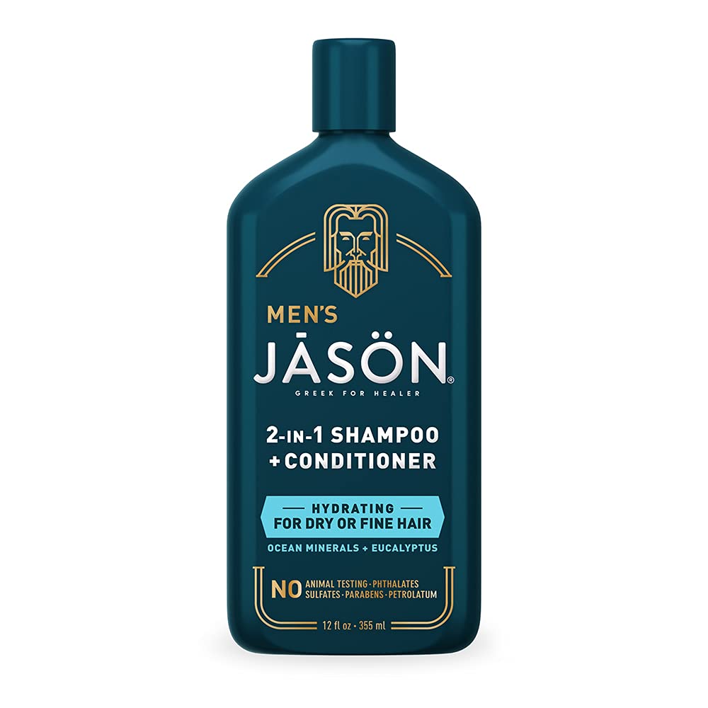 Jason Men'S Hydrating 2-In-1 Shampoo & Conditioner, 12 Oz - Moisturizing Hair Care