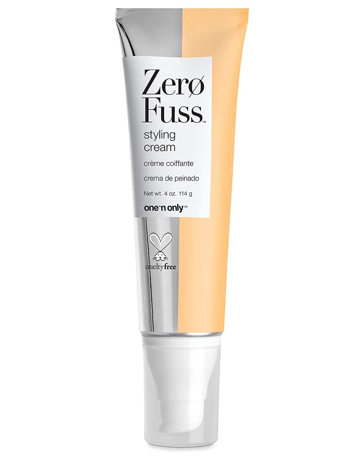 One 'N Only Zero Fuss Styling Cream, 4 Oz - Smooth, Shiny Hair, No Heat, Enhances Curls, Elimin