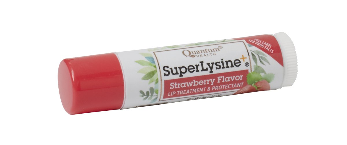 Quantum Superlysine+ Strawberry Lip Sunscreen Stick, Spf 21, 0.17 Ounce, Moisturizing Balm