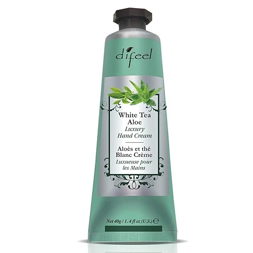 Difeel Hand Cream - Natural White Tea & Aloe, Vitamin E, 1.4 Oz Moisturizer