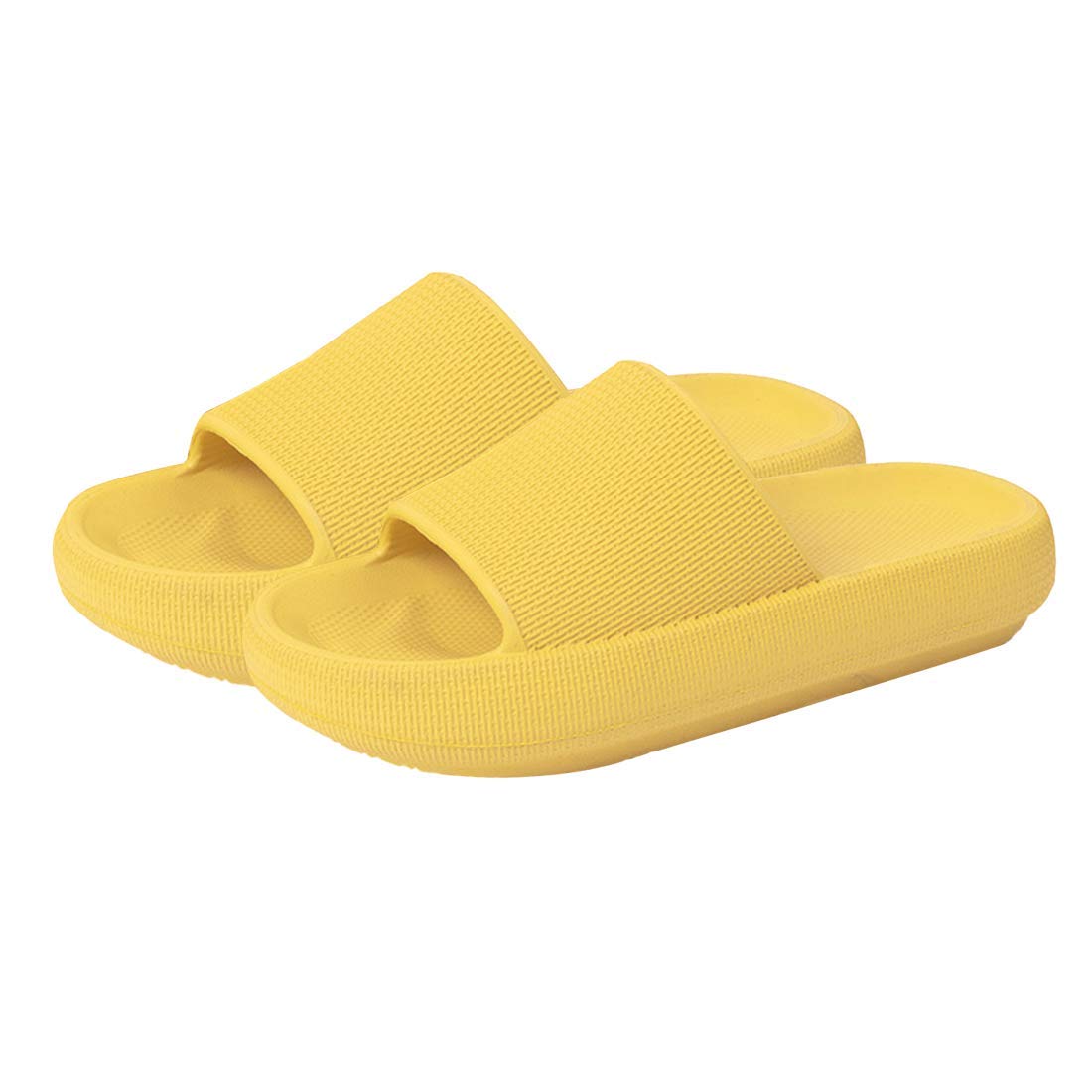 Menore Quick Drying Open Toe Slippers For Women & Men - Non-Slip Spa Bath Sandals, Yellow