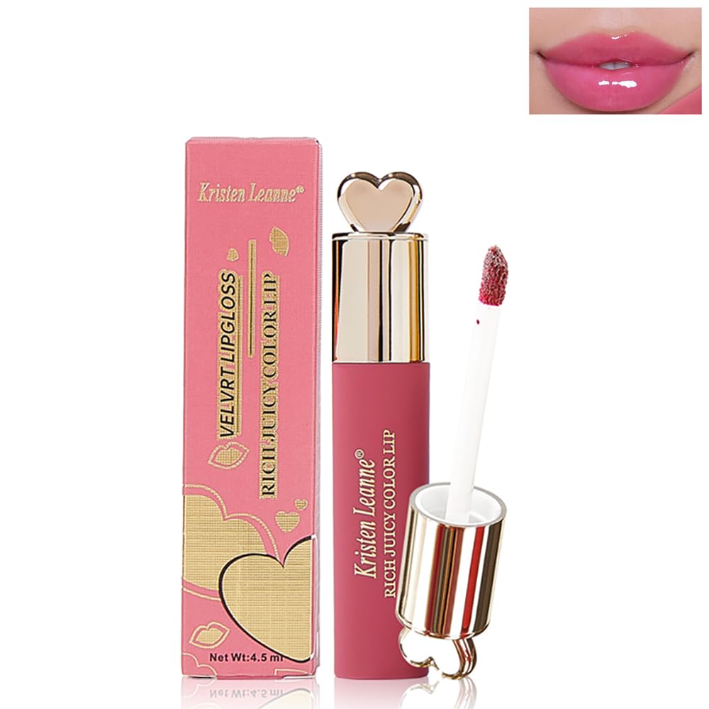 Beuking Heart Lipstick - Long-Lasting Moisturizing Lip Tint, 8 Colors, High Pigment Liquid Gloss