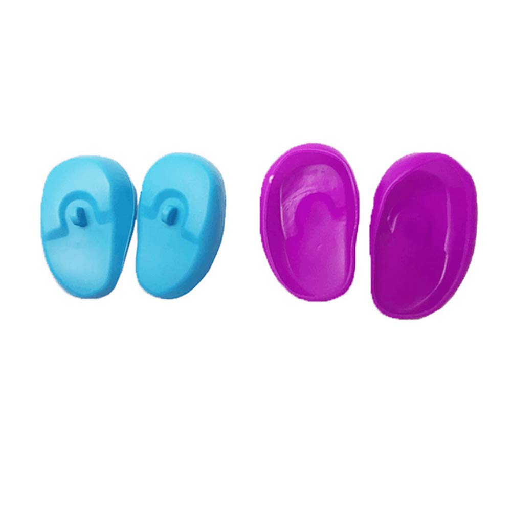 Naramax Waterproof Silicone Ear Covers - 3 Pairs Hairdressing Dye Earmuff Protectors, Random Color