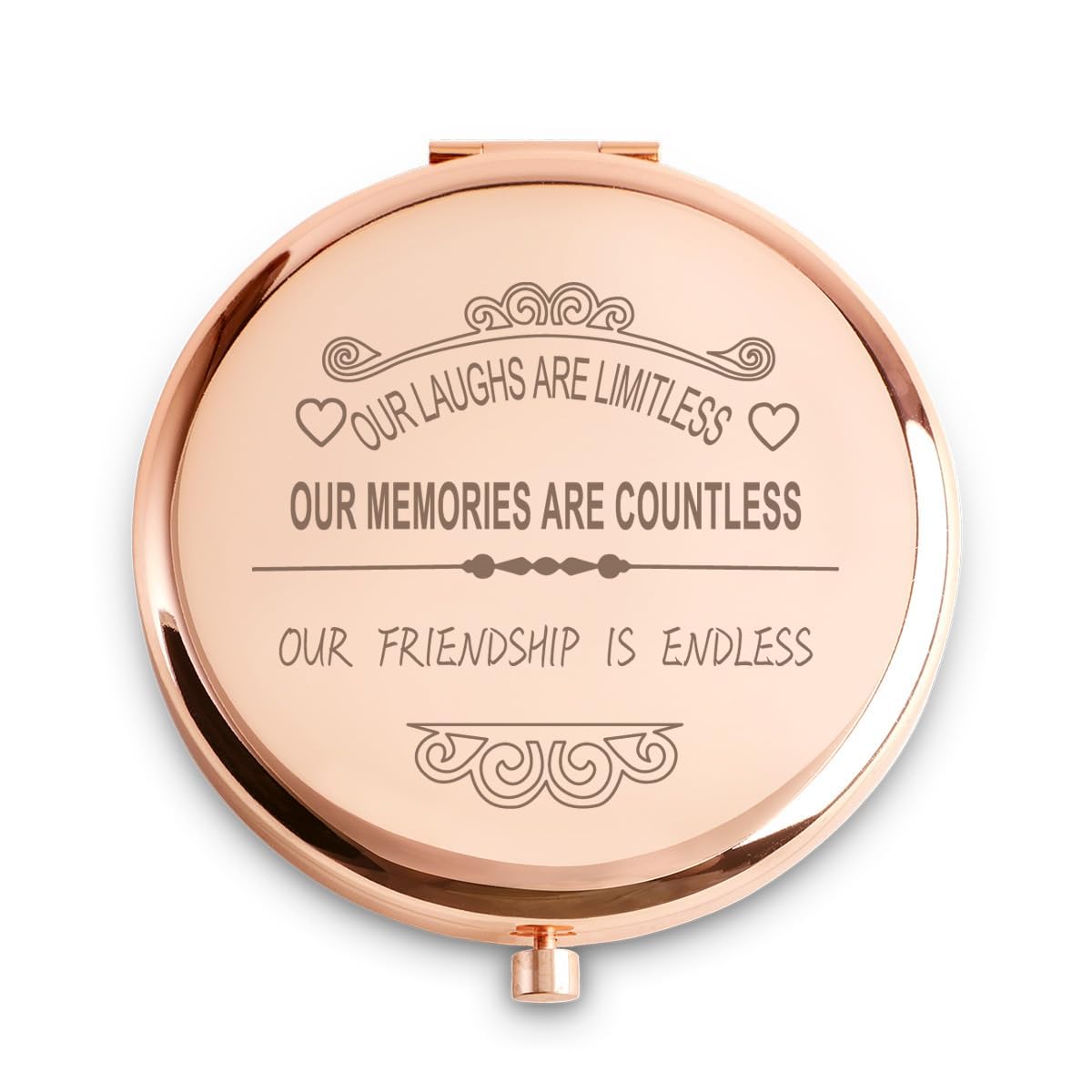 Coyoal Personalized Engraved Compact Mirror For Women, Unique Friendship Gift For Sisters & Besties