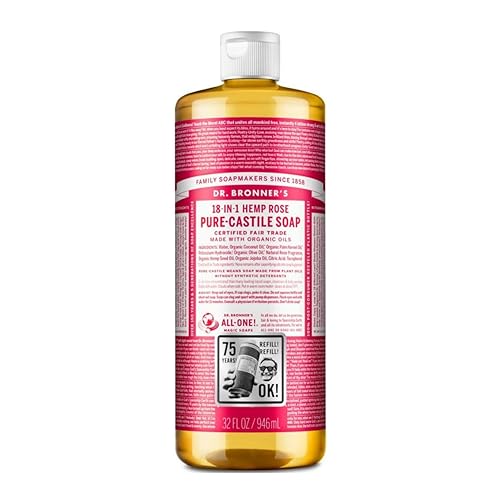 Dr. Bronner'S Liquid Soap Rose - 16 Fl Oz, Organic & Fair Trade, Gentle Cleanser