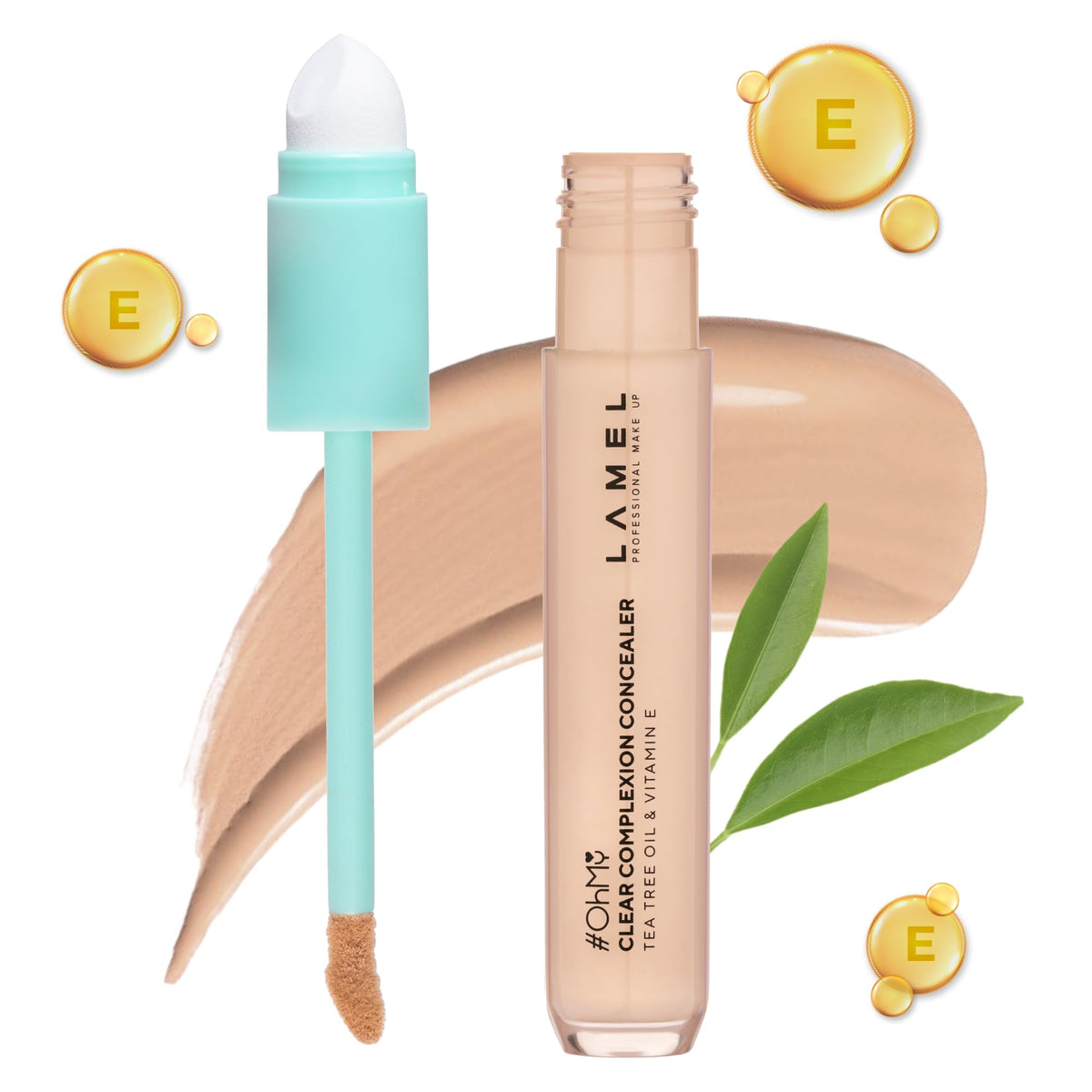 Lamel Clear Face Concealer - Deep Beige, Vitamin E & Tea Tree, Moisturizing, Vegan, 0.23 Fl Oz