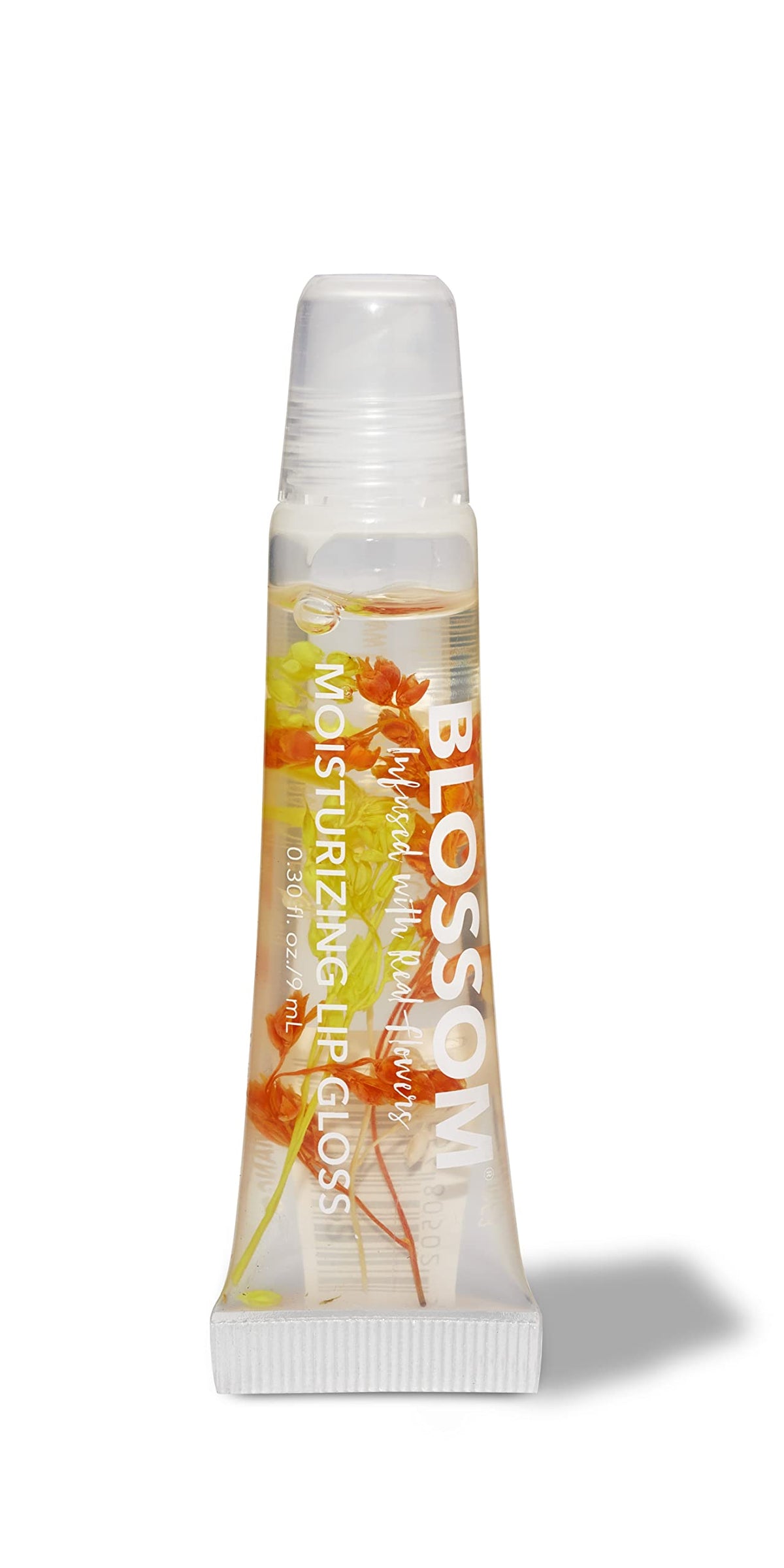 Blossom Mango Lip Gloss Tubes - Thick High Shine Moisturizing Gel With Real Flowers, 0.3Oz