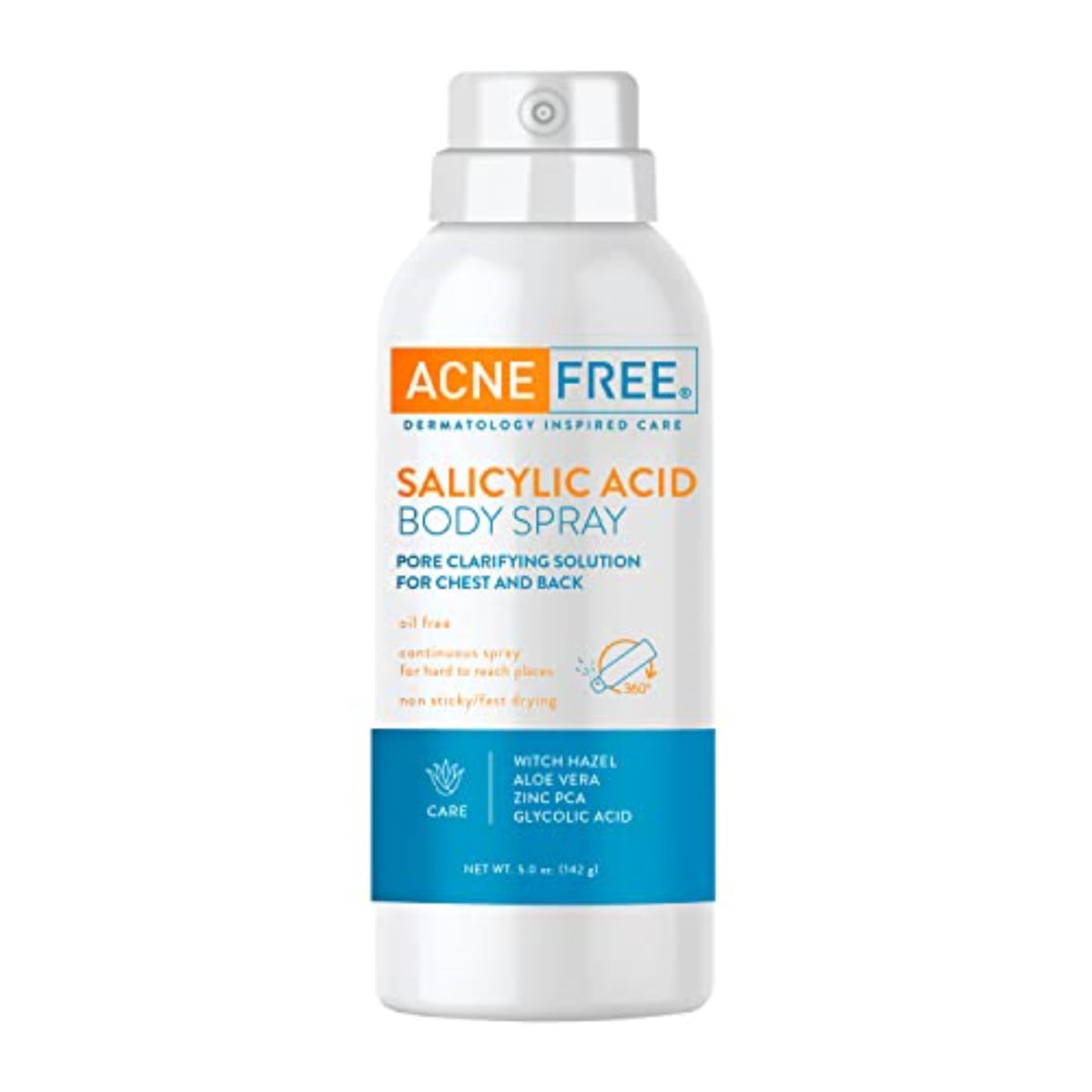 Acnefree Salicylic Acid Body Spray For Acne, Pore Clarifying Solution, 5 Ounce