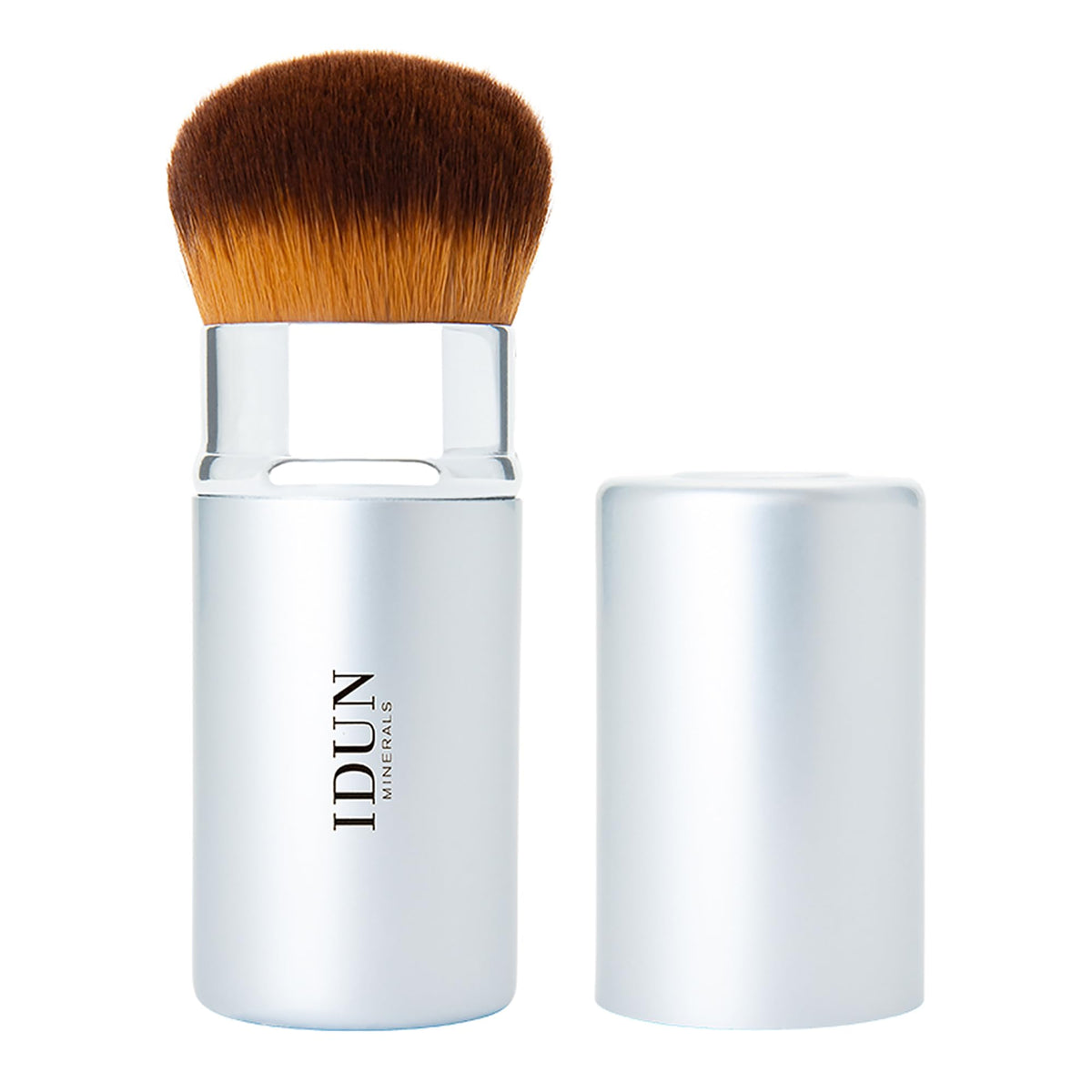 Idun Minerals  Retractable Kabuki Brush  Soft Tightly Bound Bristles  Perfectly Rounded Shape Encased In A Sophisticated Retr