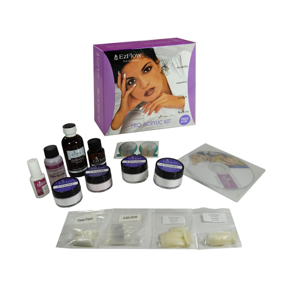 Ezflow Acrylic Starter Kit - Complete Nail Art Supplies For Professionals And Beginners