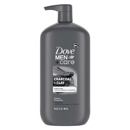 Dove Men+Care Charcoal Shampoo, 31 Oz - Purifying, Plant-Based Cleansers For Stronger Hair