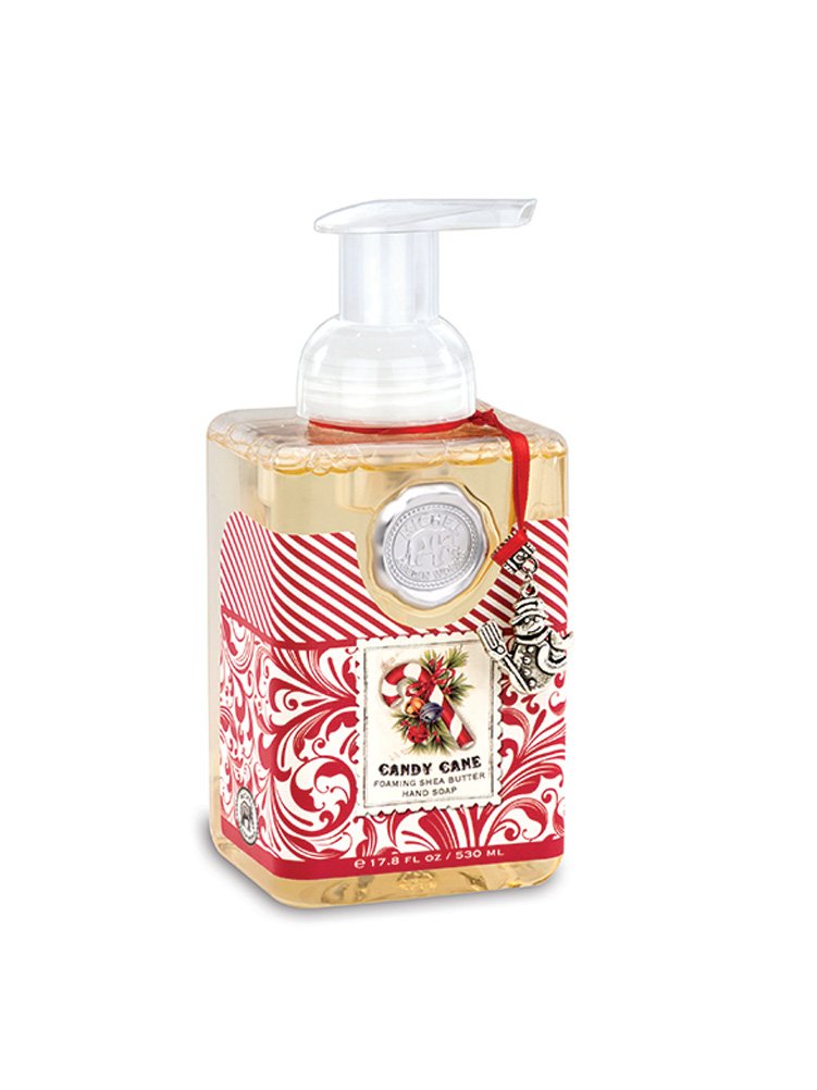 Michel Design Works Candy Cane Foaming Hand Soap, 17.8 Oz - Holiday Scented Liquid Soap