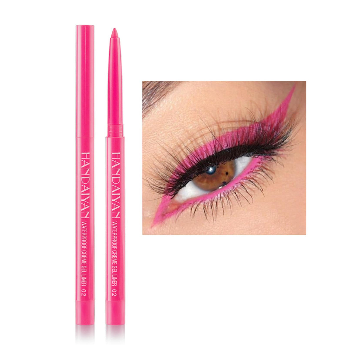 Kyannkara Waterproof Neon Eyeliner Pencil - Colorful Matte Glitter, Smudgeproof, Long Lasting