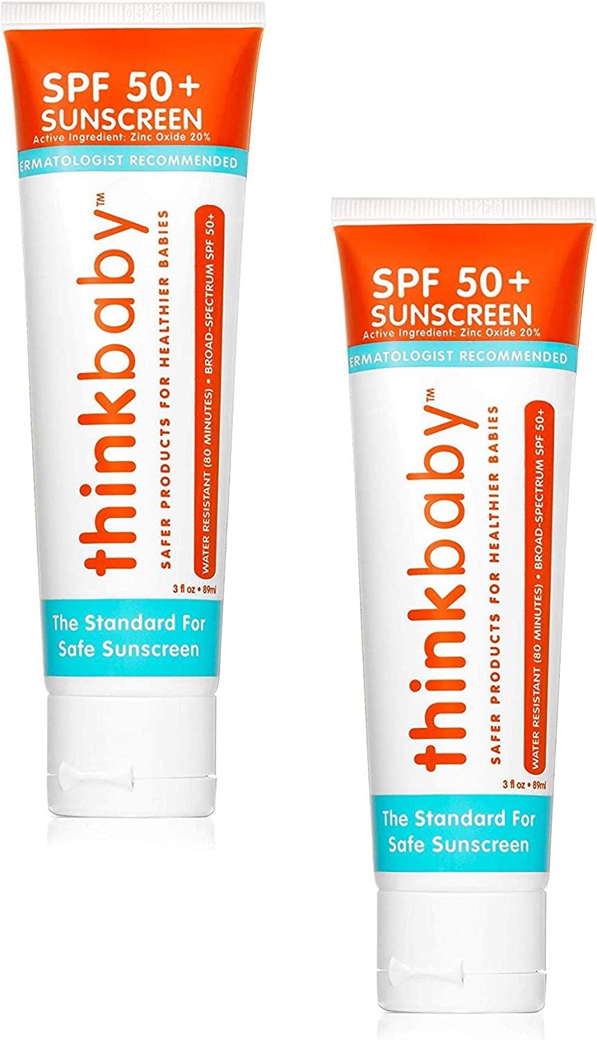 Thinkbaby Sunscreen Spf 50+ - 3Oz (Pack Of 2) - Broad Spectrum Protection For Kids