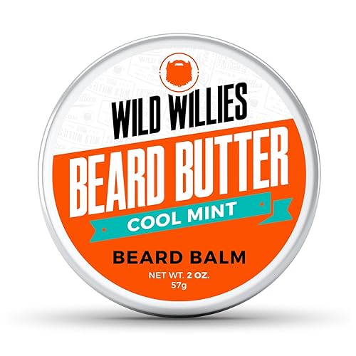 Wild Willies Beard Butter Leave-In Conditioner - Organic Beard Balm For Itch & Dandruff, Cool Mint 2 Oz