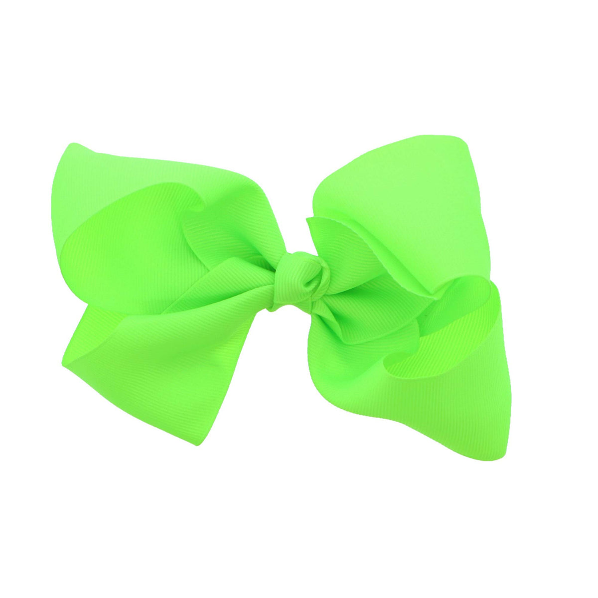 Motique Accessories Neon Green 5.5 Inch Grosgrain Hair Bow Clip for Women and Girls