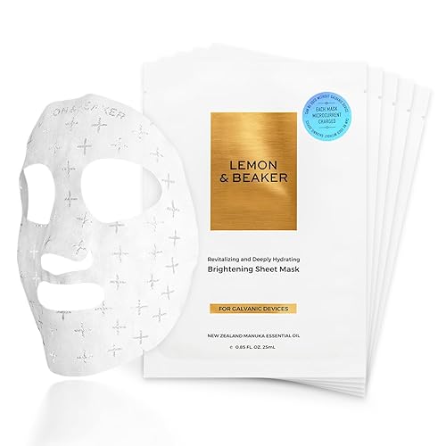 Lemon & Beaker Vegan Brightening Face Masks Pack Of 5 With Manuka Oil & Hyaluronic Acid