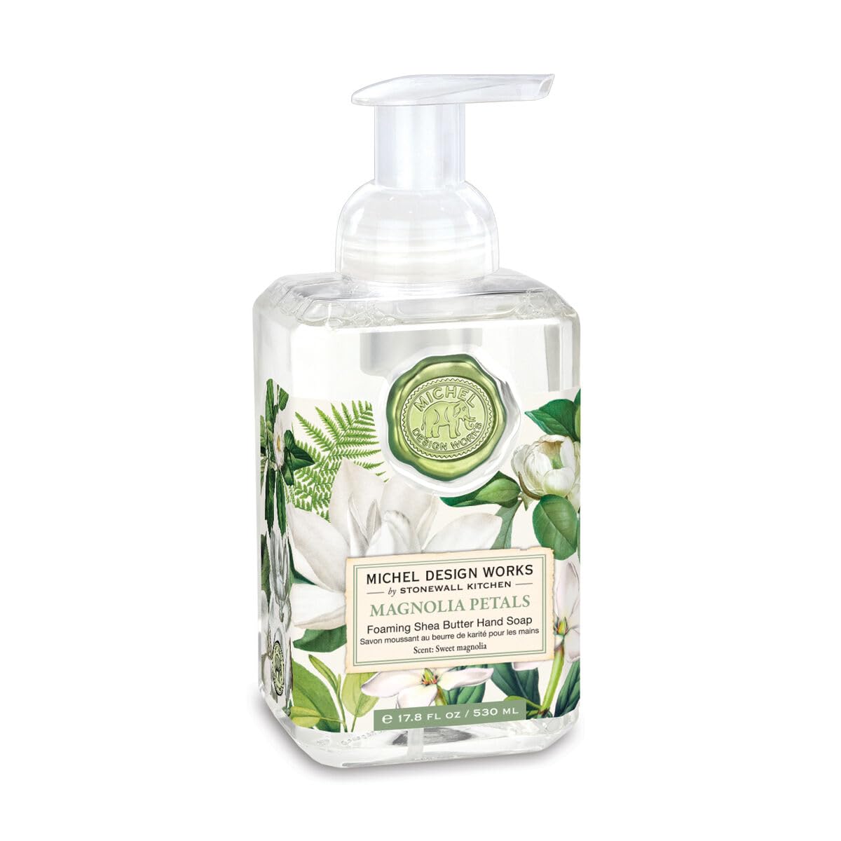 Michel Design Works Foaming Hand Soap, Magnolia Petals, 17.8Oz, Shea Butter & Aloe Vera