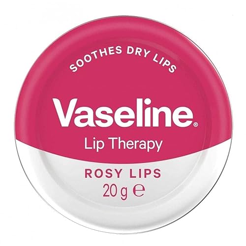 Vaseline Lip Therapy Rosy Lips With Rose & Almond Oil, 20G - Moisturizing Pink Balm