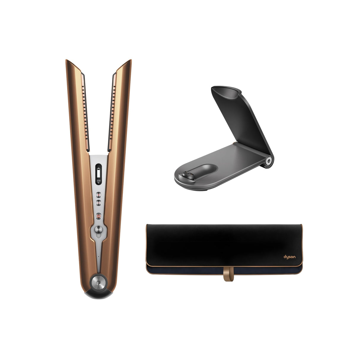 Dyson Corrale Hair Straightener - Nickel/Copper, 4 Piece Set, Premium Styling Tool