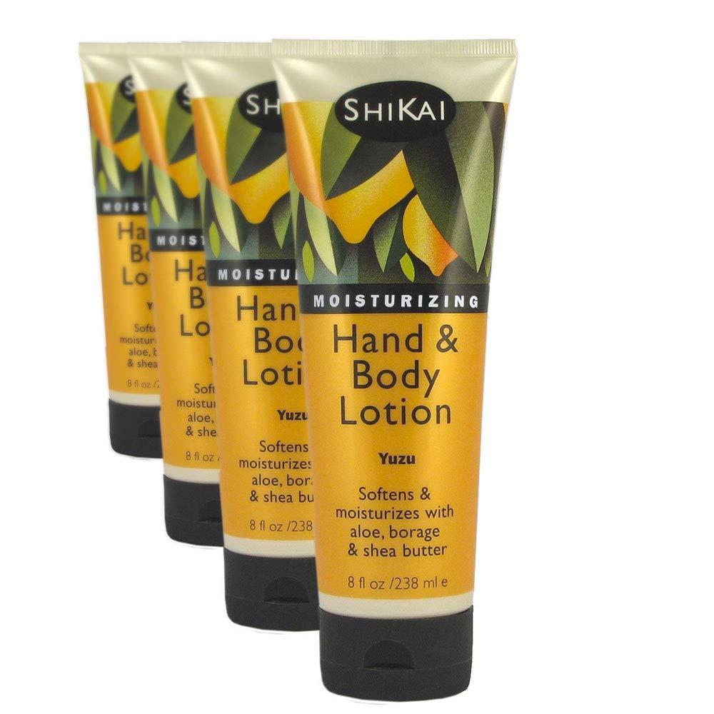 Shikai Yuzu Hand & Body Lotion, 8Oz (Pack Of 4) - Daily Moisturizer With Aloe & Vitamin E