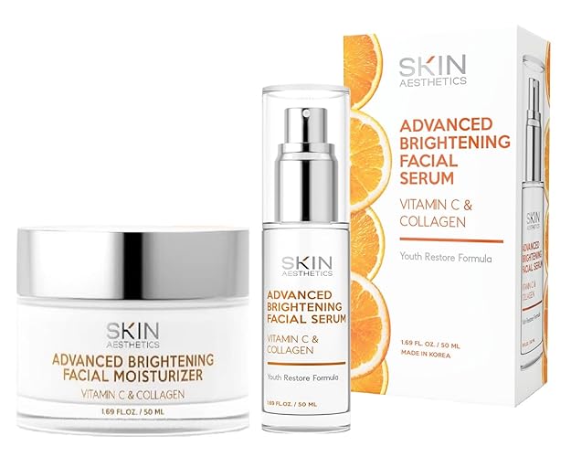 Korean Vitamin C & Collagen Serum & Day Cream Set - Skin Aesthetics - Anti-Aging & Brightening