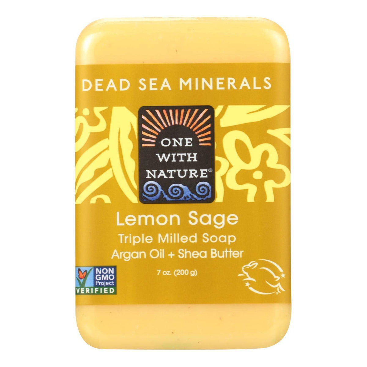 One With Nature Dead Sea Mineral Bar Soap, Lemon Verbena, 7 Oz - Natural Cleanser