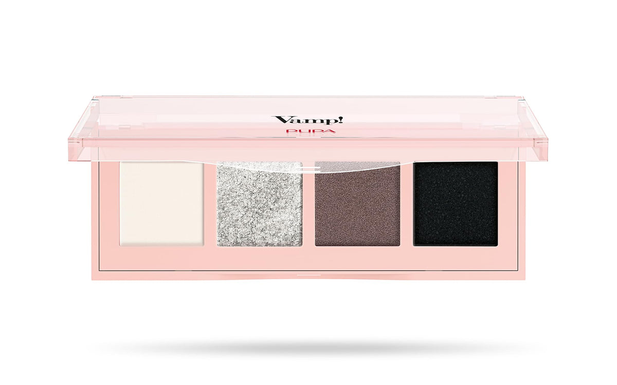 Pupa Milano Vamp! 4 Eyeshadow Palette, 005 Intense Smoky, Talc-Free, 0.18 Oz -