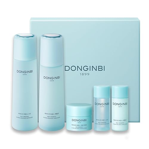 Donginbi Hydra Bounce Skin Care Set - Red Ginseng & Hyaluronic Acid Moisturizer For Soft Skin