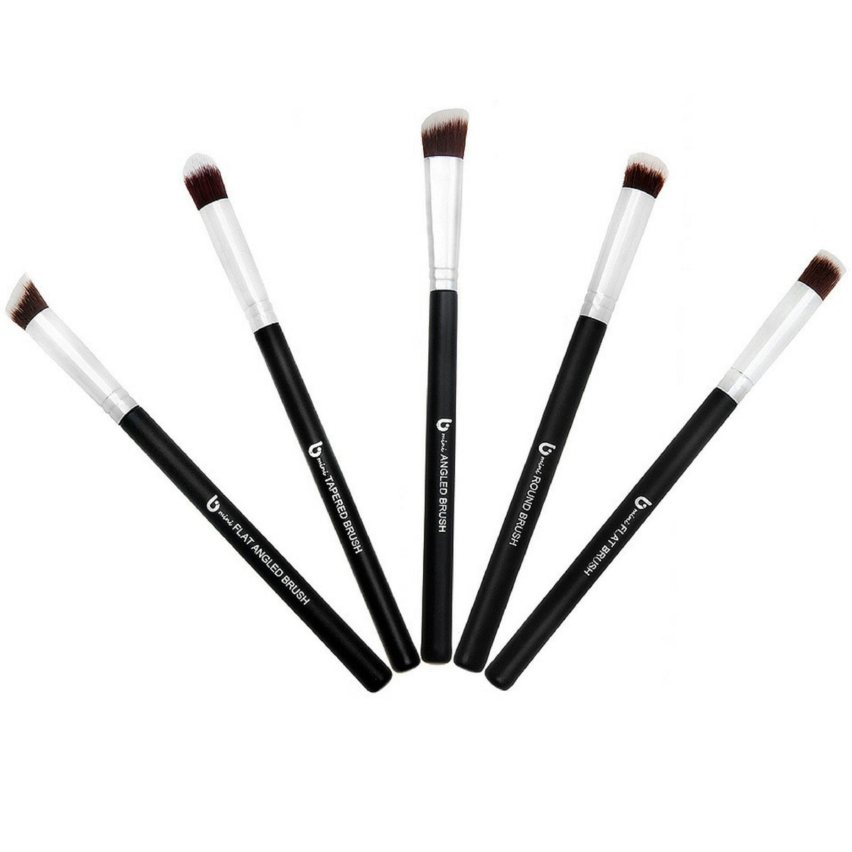 Beauty Junkees Mini Kabuki Brush Set – 5Pc Professional Eyeshadow & Makeup Brushes, Cruelty-Free