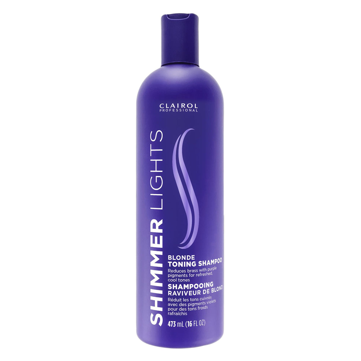 Clairol Professional Shimmer Lights Purple Shampoo  16 fl Oz  Neutralizes Brass  Yellow Tones  For Blonde  Silver  Gray  High