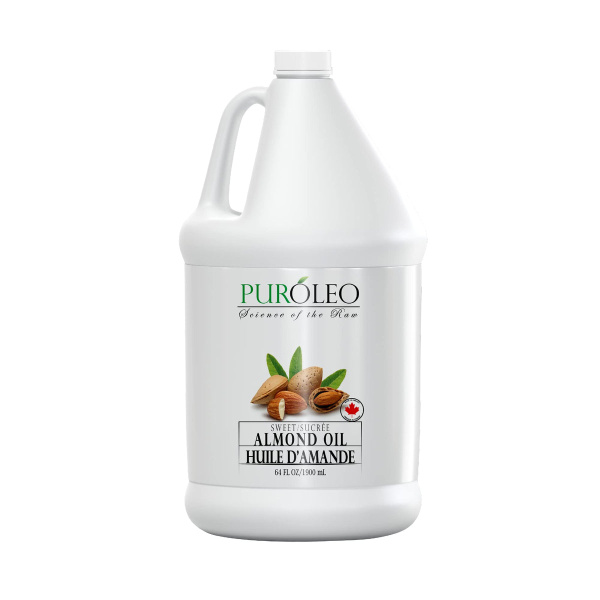 Puróleo Sweet Almond Oil 64 Fl Oz - 100% Natural Moisturizer & Carrier Oil For Beauty & Massage