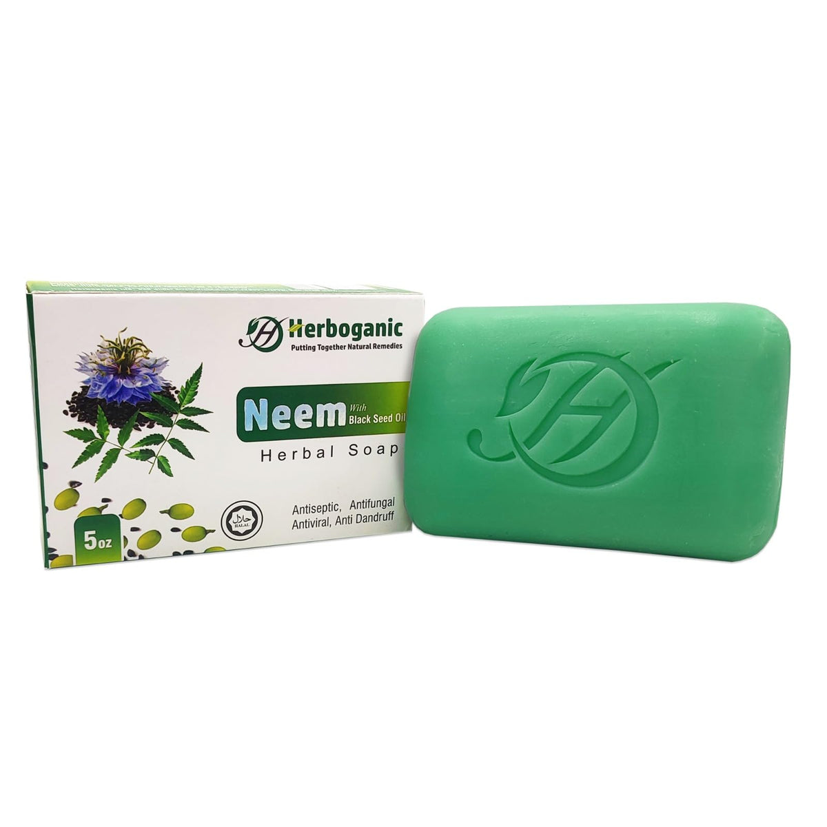 Herboganic Neem & Black Seed Oil Soap | Natural Herbal Bar For Face & Body | 5 Oz