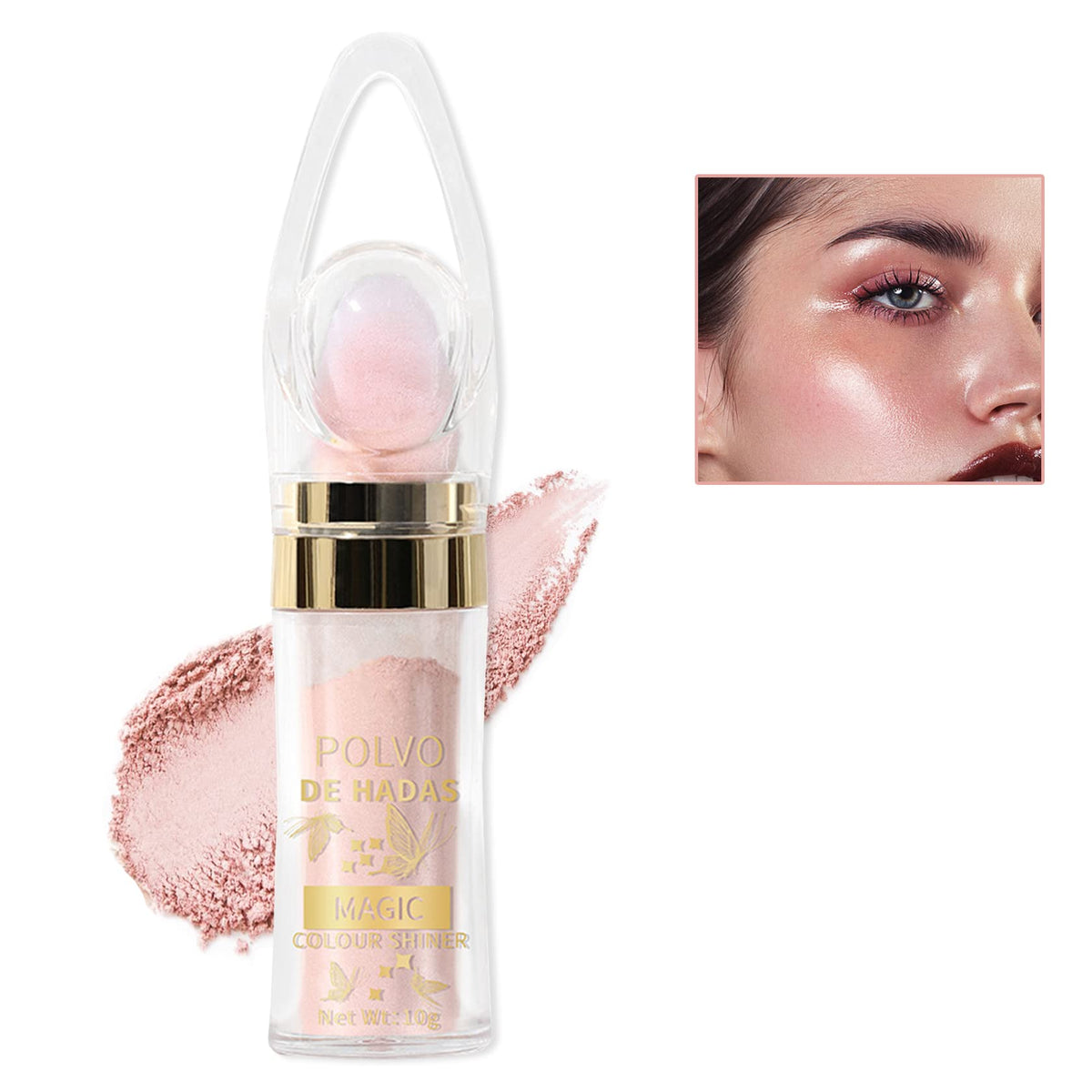 Xingxyuel Fairy Pink Highlighter Glitter Stick - Shimmer Body Makeup & Blusher, 0.04 Oz