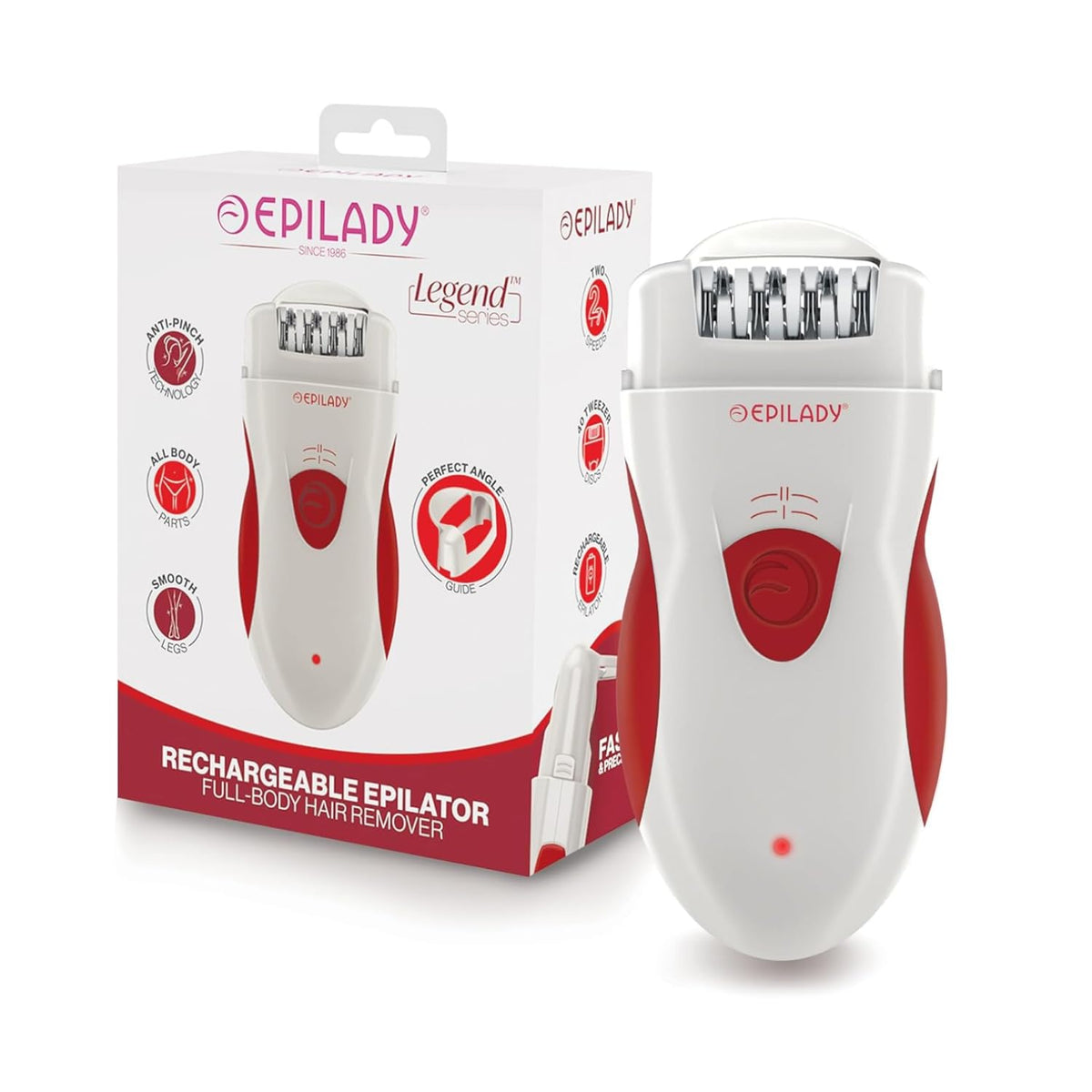 Epilady Legend 4 Cordless Epilator & Bikini Trimmer - Rechargeable Hair Removal For Women