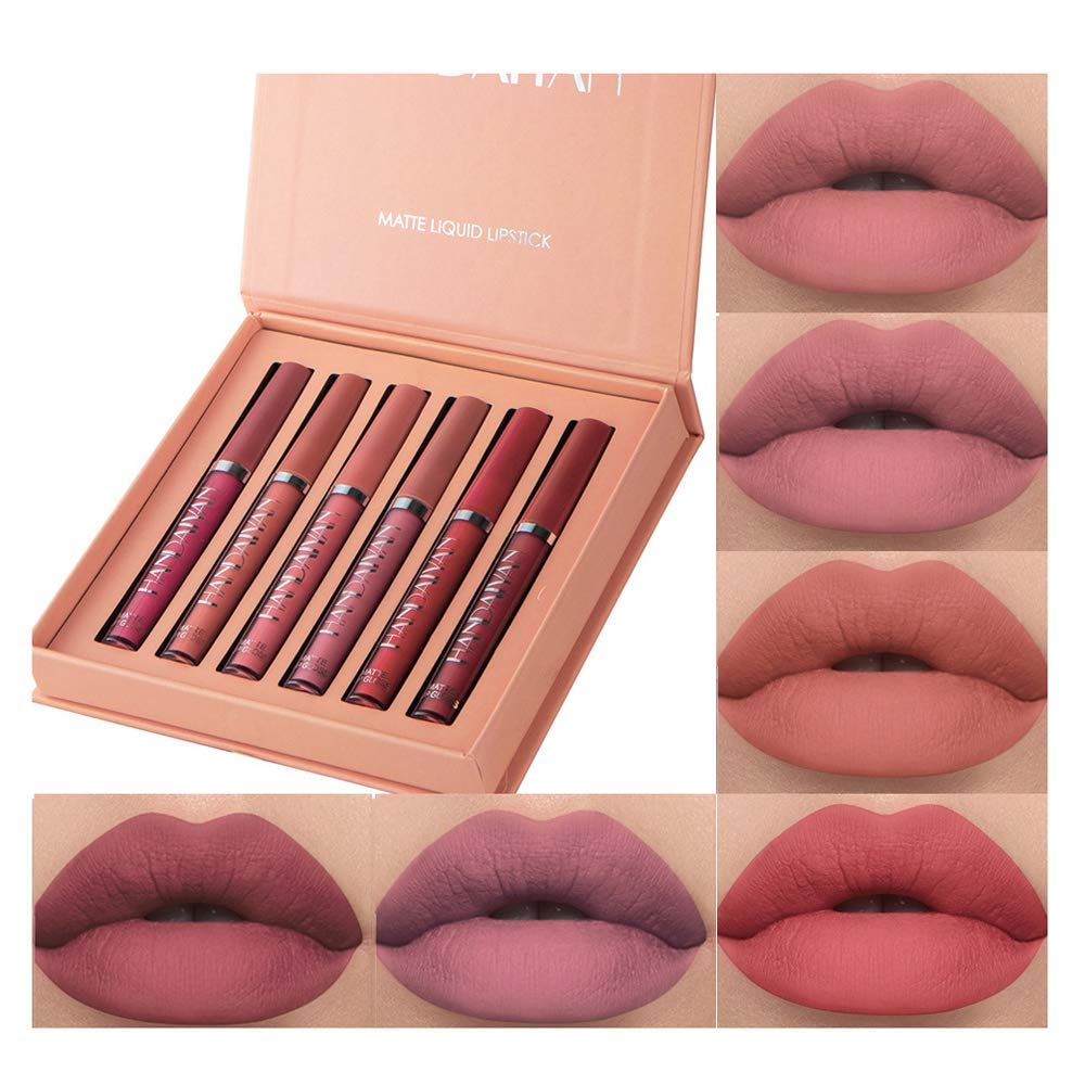 Venicare 6Pcs Matte Liquid Lipstick Set - Long-Lasting, Waterproof, Non-Stick Cup, Set B