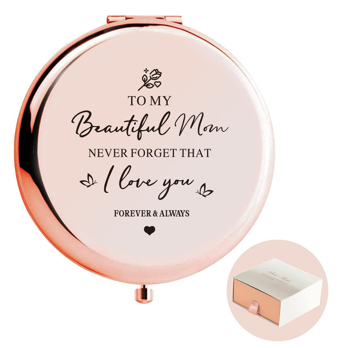 Aglaiprty Compact Mirror Gift For Mom - I Love You, Unique Birthday & Mother'S Day Present