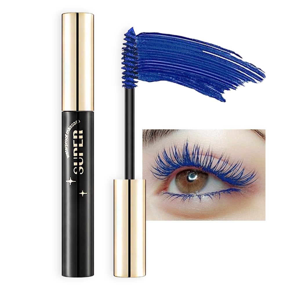 Bingbrush Colored Waterproof Mascara Set - Blue, Long Lasting, Voluminous, Vegan Eye Makeup