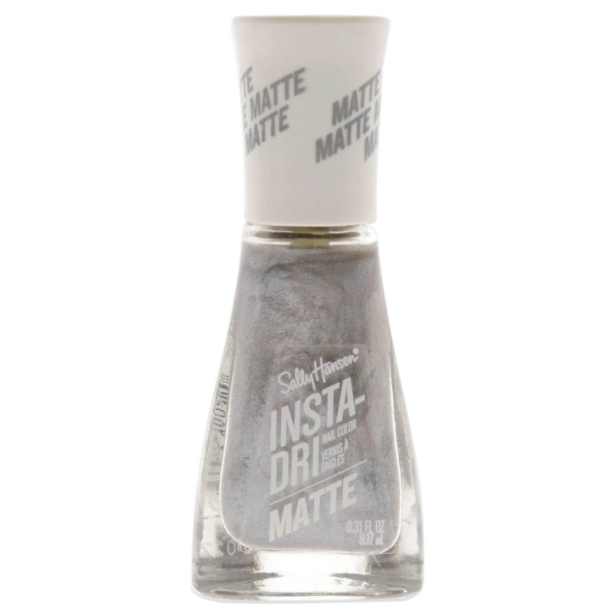 Sally Hansen Insta Dri Matte Metallics Nail Polish, Smokey Silver, 0.31 Fl Oz