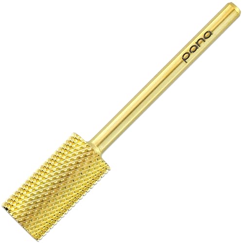 Beauticom Usa Pana Gold Nail Drill Bit - Large Barrel, 3/32&quot; Shank, Medium Grit For Acrylic/Gel