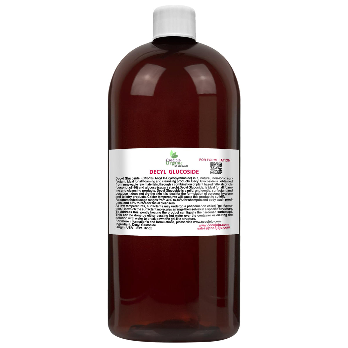 Dr Joe Lab Decyl Glucoside Natural Surfactant - 32 Fl Oz For Soap Making & Skin Care