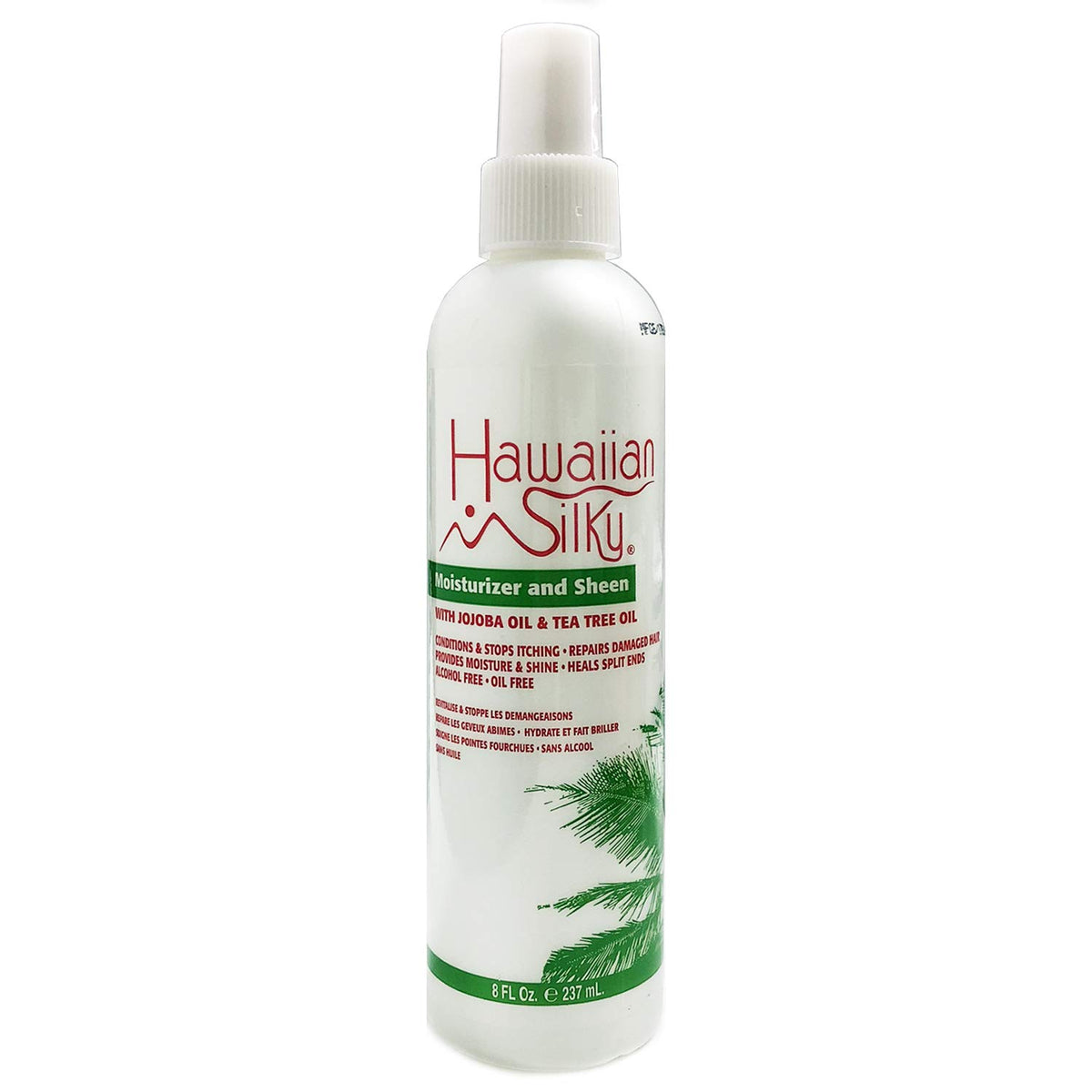 Hawaiian Silky Moisturizing Sheen Spray, White, 8 Fl Oz - Hydrating Hair Shine Solution